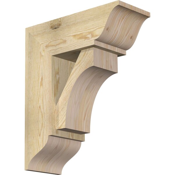 Ekena Millwork Westlake Traditional Rough Sawn Bracket w/ Offset Brace, Douglas Fir, 8"W x 20"D x 24"H BKT0806X20X24WTL01RDF - main